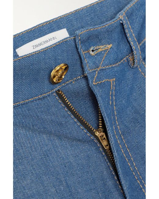 Zimmermann Blue Matchmaker High-Rise Wide-Leg Jeans