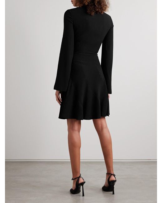 Givenchy Black Embellished Cutout Crepe Mini Dress