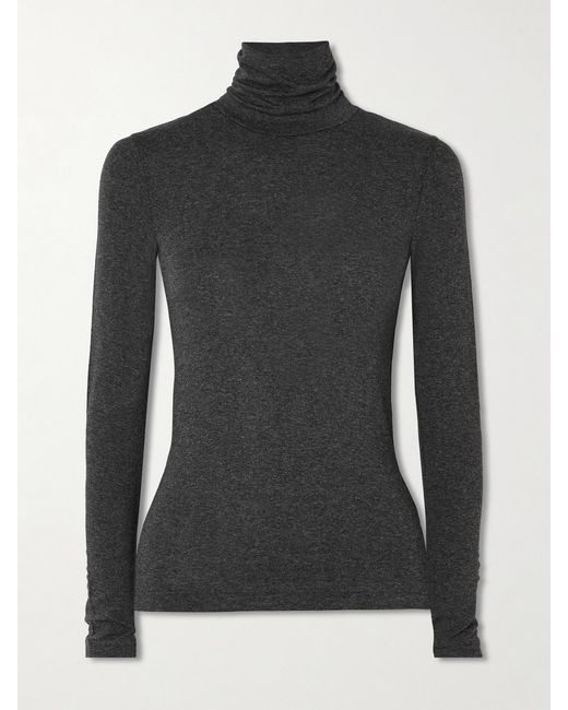 Agolde Black Pascale Stretch-Jersey Turtleneck Top