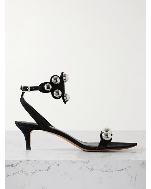 Isabel Marant White Vikto Studded Suede Sandals