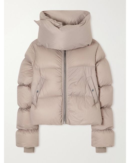 Rick Owens Natural Tower Cropped Shell Down Jacket