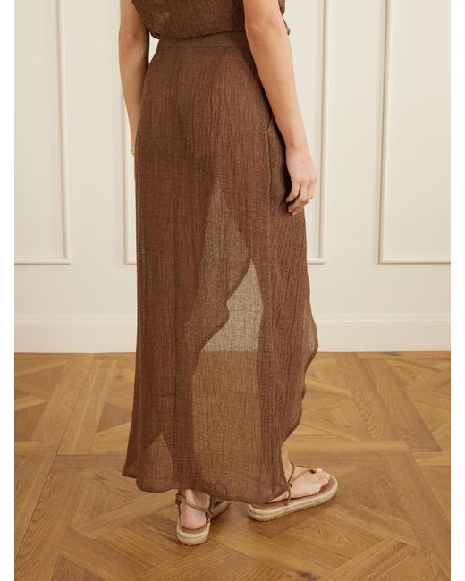 LeKasha Brown Kamat Organic Linen Maxi Skirt