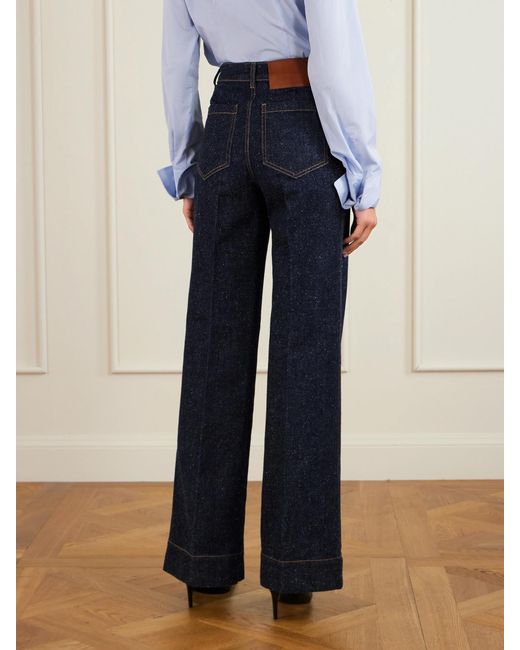 Victoria Beckham Blue Alina High-Rise Wide-Leg Jeans