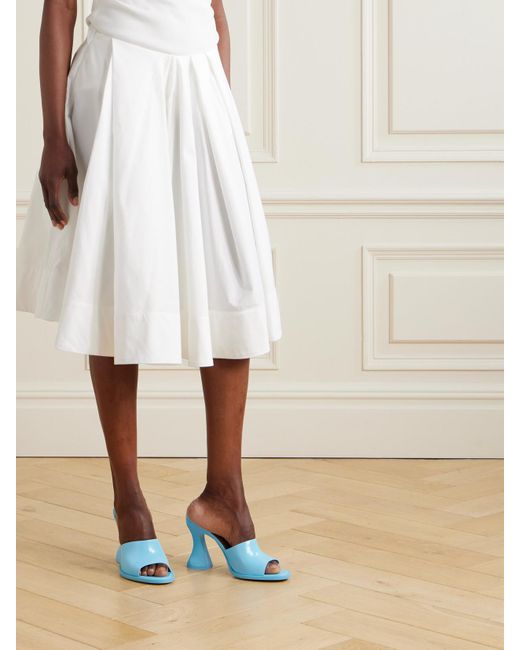 Jacquemus White Salon Pleated Cotton-Poplin Midi Skirt