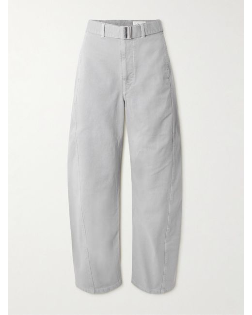 Lemaire Gray Twisted Hoch Sitzende Barrel-Jeans Mit Gürtel