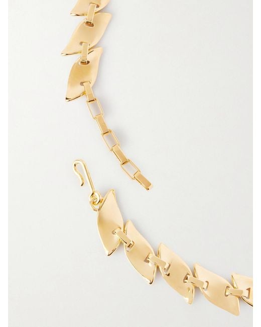 Khaite Metallic Leaf-Plated Necklace