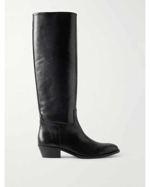 Jude Black Den 35 Leather Knee Boots