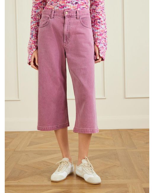 Sanderlak Pink Cropped Mid-Rise Jeans