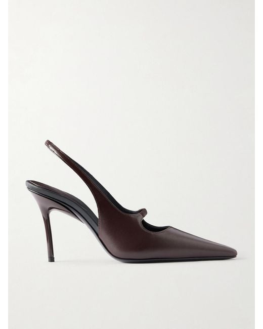 Alaïa Brown Drop 90 Slingback Pumps