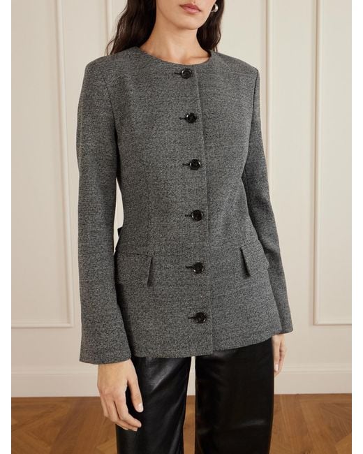 Proenza Schouler Gray Annemarie Mélange Wool-Blend Tweed Jacket