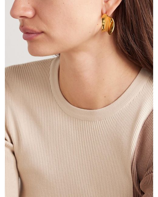Agmes Metallic Laila Vermeil Hoop Earrings