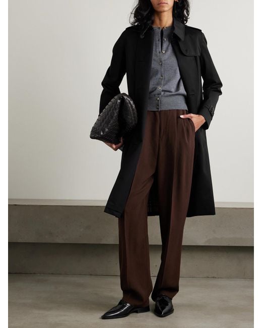 Burberry Black Kensington Long Organic Cotton-Gabardine Trench Coat