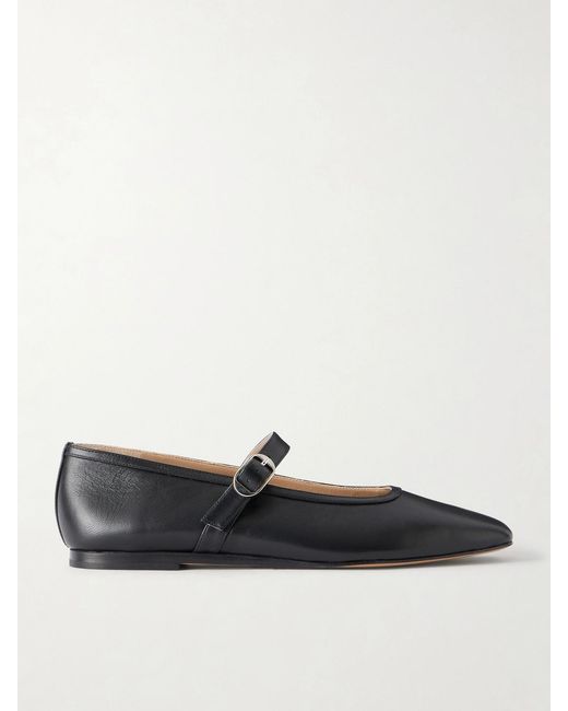 Le Monde Beryl White Leather Mary Jane Ballet Flats
