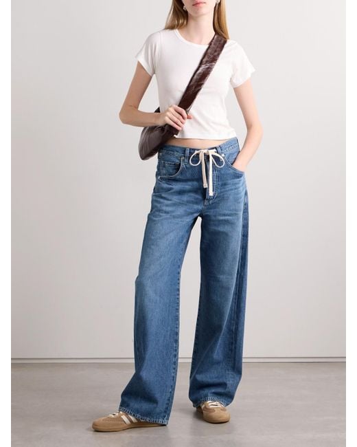 Citizens of Humanity Blue Brynn Halbhohe Jeans Mit Weitem Bein