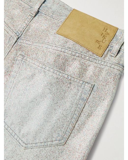 Haikure Gray Bonnie Glam Glittered Mid-Rise Straight-Leg Jeans
