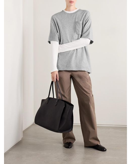 The Row Gray Kaddy Oversized-T-Shirt Aus Gebürstetem Baumwoll-Jersey