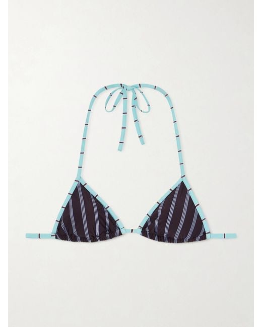 Staud Blue Lido Triangle Bikini Top