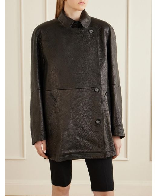 Magda Butrym Black Textured-Leather Jacket
