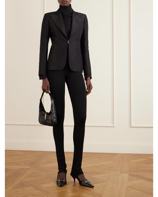 Gucci Black Silk-Satin Blazer