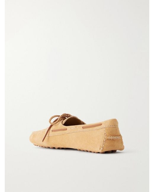 Polo Ralph Lauren Natural Bow-Detail Suede Moccassins