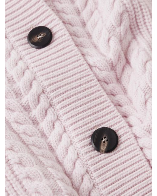 Sa Su Phi Pink Cable-Knit Wool And Cashmere-Blend Cardigan