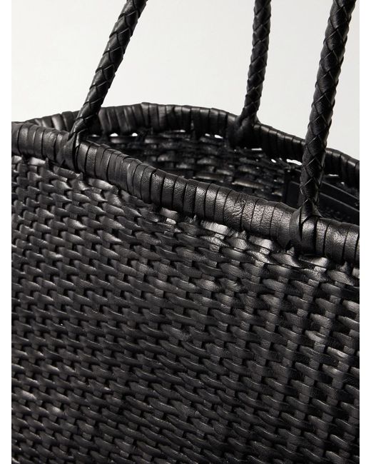 Dragon Diffusion Black B Weave Small Woven Leather Tote