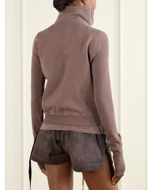 Rick Owens Brown Drkshdw Cotton-Jersey Zip-Up Cardigan