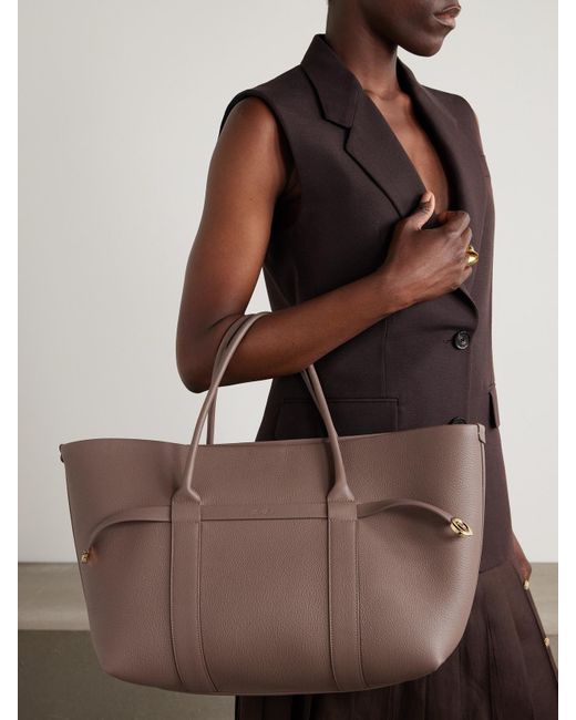 Loro Piana Brown Ghiera Textured-Leather Tote