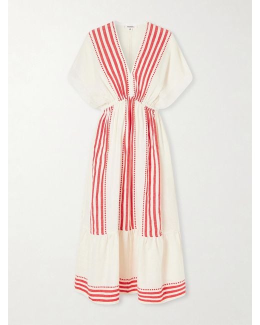 Lemlem Pink Leila Cotton-Gauze Midi Dress