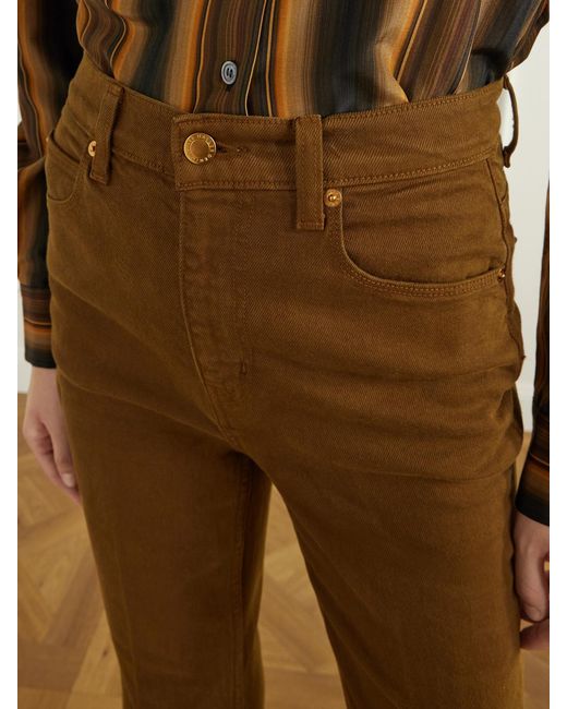 Jamie Haller Brown The Kenickie Blind Crease High-Waist Straight-Leg Jeans