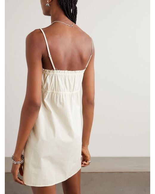 Deiji Studios Natural Edge Striped Organic Cotton Mini Dress