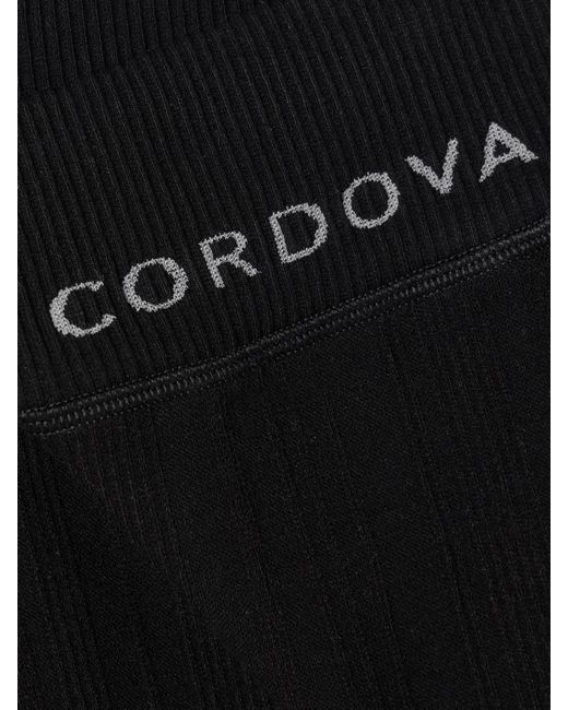 CORDOVA Black Sol Ribbed-Knit Leggings