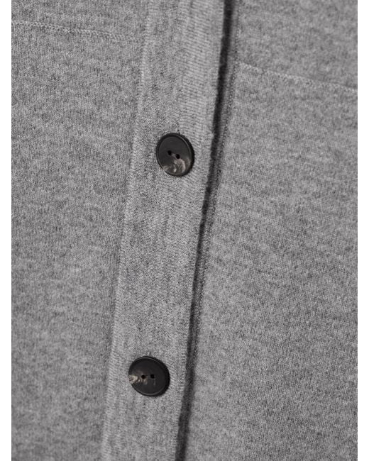 The Row Gray Lonn Oversized Cashmere Cardigan