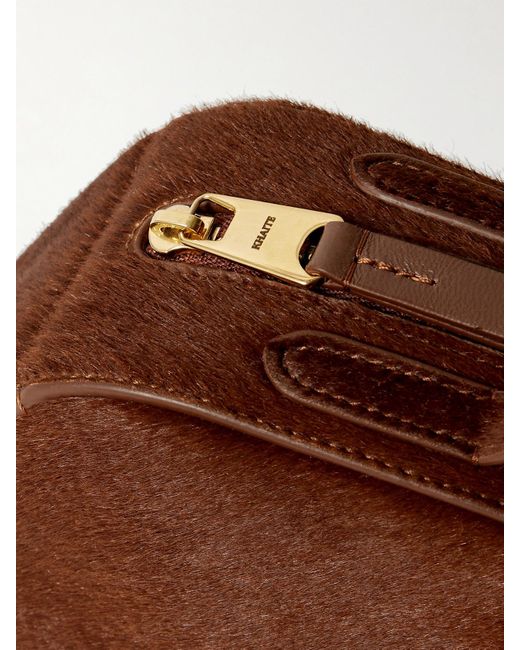 Khaite Brown Simona Leather-Trimmed Calf Hair Shoulder Bag