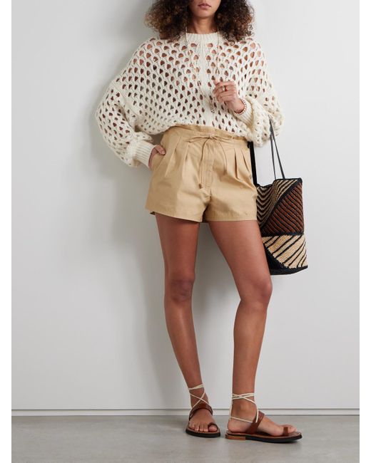 Short En Popeline De Coton À Plis Camryn Ulla Johnson en coloris Natural