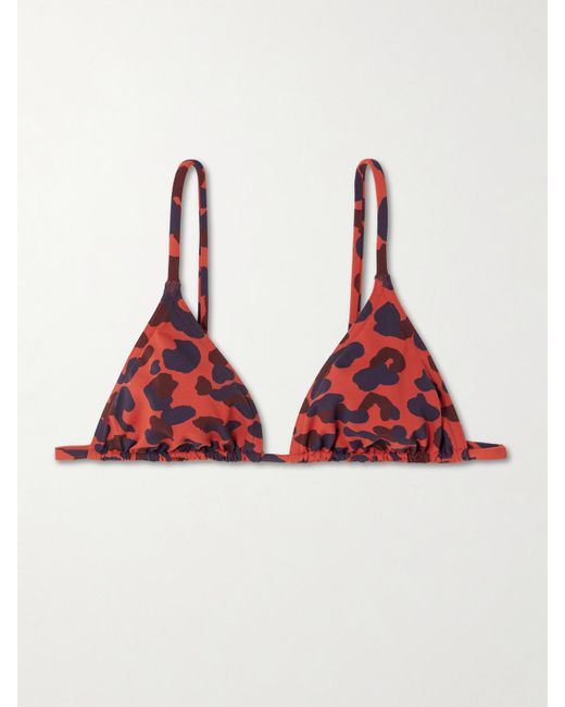 Eres Red Cyprae Printed Bikini Top