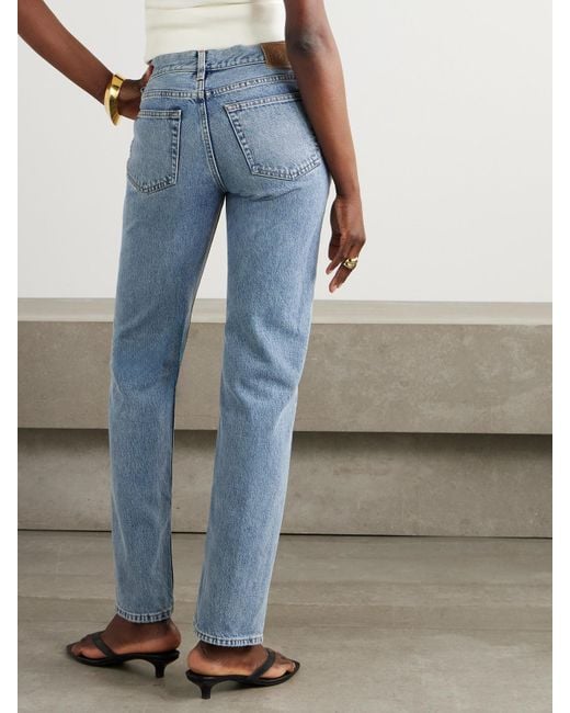 Totême Blue Garderob Organic Low-Rise Straight-Leg Jeans