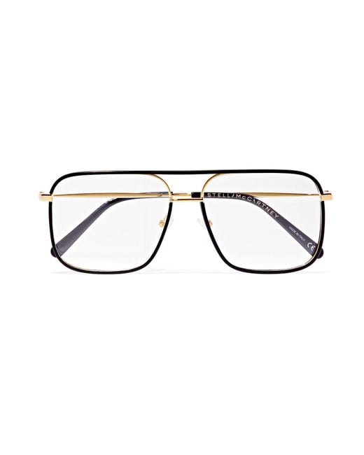 Stella McCartney D-frame Acetate And Gold-tone Optical Glasses in Black |  Lyst Canada