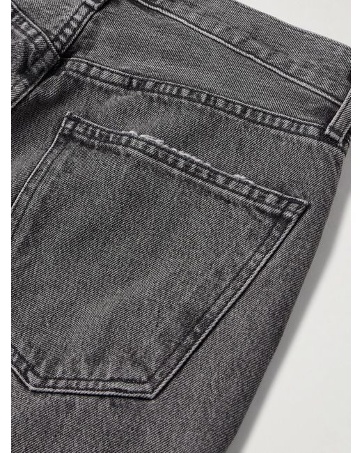 Agolde Gray '90S Pinch Waist Cropped High-Rise Straight-Leg Jeans