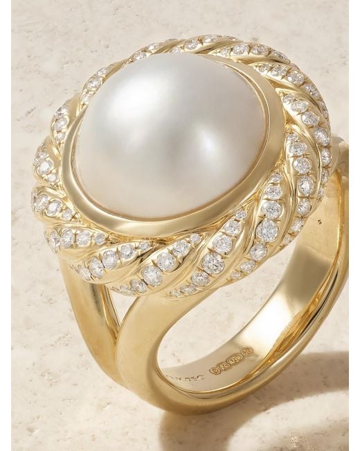 Bague En Or 18 Carats (750/1000) Diamants Et Perle David Yurman en coloris Natural