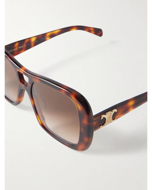 Céline Brown Aviator-Style Acetate Sunglasses