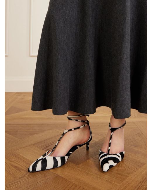 Khaite Multicolor Mia Zebra-Print Calf Hair Pumps