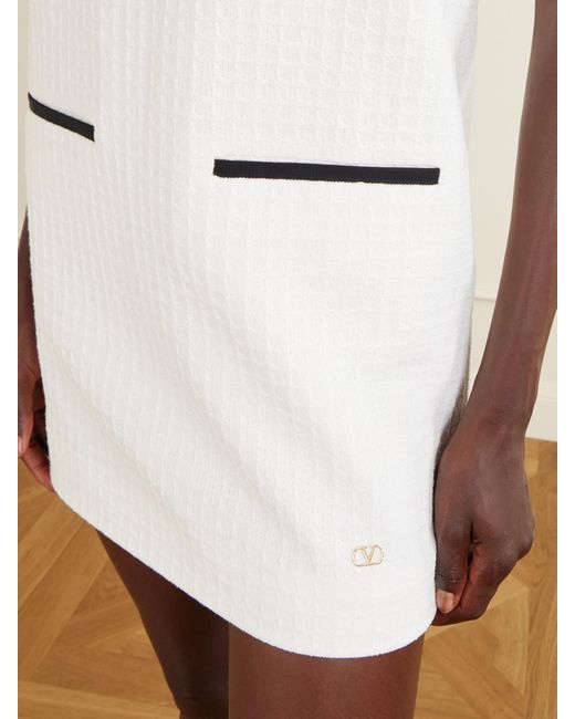 Valentino Garavani Natural Canestrello Cotton-Tweed Mini Dress
