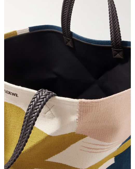 Loewe Metallic Puzzle Fold Xl Tote Aus Canvas Mit Jacquard-Muster Und Lederbesätzen