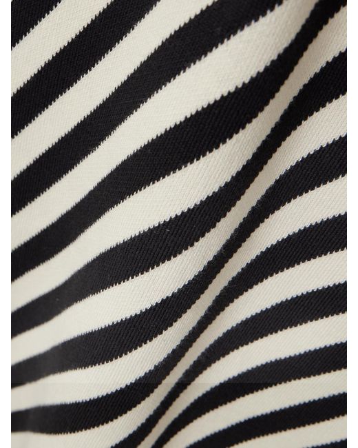 Posse White Darcy Striped Pima Cotton Midi Skirt