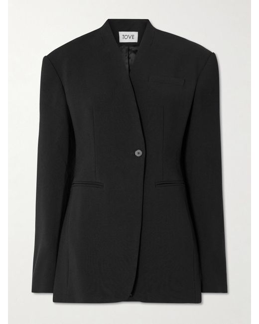 TOVE Black Aster Asymmetrischer Blazer Aus Crêpe