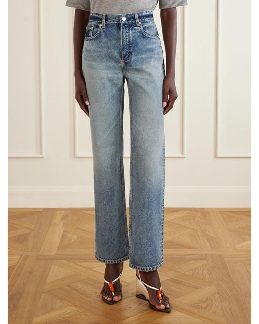 Alaïa Blue High-Waist Straight-Leg Jeans