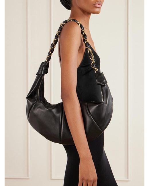 Saint Laurent Black Amalia Leather Shoulder Bag