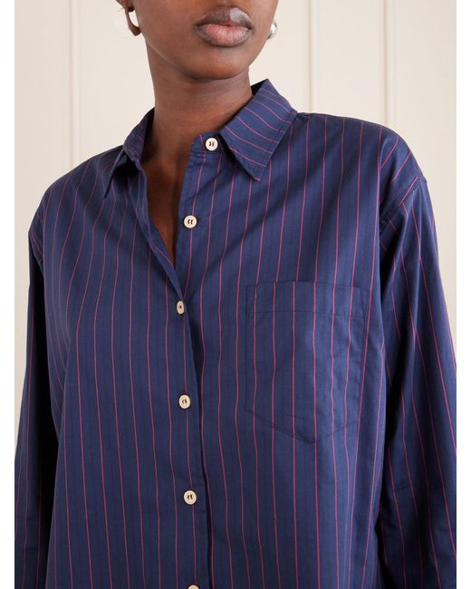 Jamie Haller Blue Weekend Striped Cotton Shirt