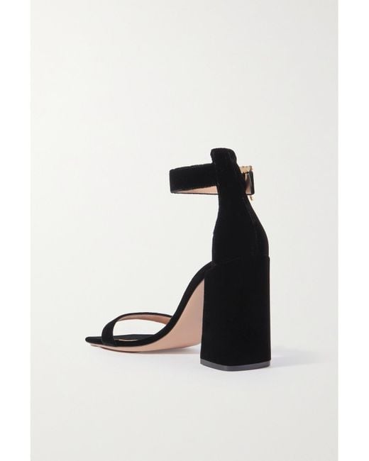 Sandales En Velours À Cristaux Velluto 95 Gianvito Rossi en coloris Black